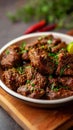 Meaty indulgence Dry spicy Murgh or goat meat in a plate