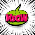 Meaw comic text stripperd backdrop