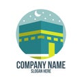 Mecca, hajj, omrah, umrah, kaaba, mosque, muslim, islam and abstract concept. logo, icon, idea, symbol and brand for company,