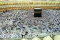 MECCA - JULY 06 : A crowd of pilgrims circumabulate tawaf Kaaba on July 06, 2011 in Mecca, Saudi Arabia. Royalty Free Stock Photo