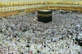 MECCA - JULY 06 : A crowd of pilgrims circumabulate tawaf Kaaba on July 06, 2011 in Mecca, Saudi Arabia. Royalty Free Stock Photo