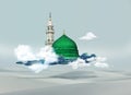 Mecca kaba - Saudi Arabia Green Dome of Prophet Muhammad design Royalty Free Stock Photo
