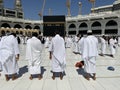 Mecca Saudi Arabia - Al Kaaba in Al Haram mosque - Muslim pilgrims perform hajj and umra in Makkah