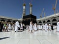 Mecca Saudi Arabia - Al Kaaba in Al Haram mosque - Muslim pilgrims perform hajj and umra in Makkah