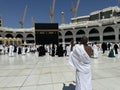 Mecca Saudi Arabia - Al Kaaba in Al Haram mosque - Muslim pilgrims perform hajj and umra in Makkah