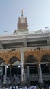 MECCA, SAUDI ARABIA,  August 2019 - Muslim pilgrims from all over the world gathered to perform Umrah or Hajj at the Haram Mosque Royalty Free Stock Photo