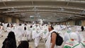 MECCA, SAUDI ARABIA,  August 2019 - Muslim pilgrims from all over the world gathered to perform Umrah or Hajj at the Haram Mosque Royalty Free Stock Photo
