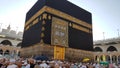 MECCA, SAUDI ARABIA,  August 2019 - Muslim pilgrims from all over the world gathered to perform Umrah or Hajj at the Haram Mosque Royalty Free Stock Photo