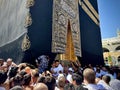 Mecca Saudi Arabia - Crowded people in Al Kaaba in Al Haram mosque - hajj and umra