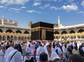Muslims gathered in Mecca of the world`s different countries. Royalty Free Stock Photo