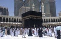 Muslims pilgrims from all around the world circumabulate tawaf the Kaaba at Masjidil Haram, Mecca Royalty Free Stock Photo