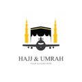 mecca travel logo, Al haj & umrah mubarak tour symbol