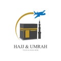 mecca travel logo, Al haj & umrah mubarak tour symbol