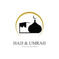 mecca travel logo, Al haj & umrah mubarak tour symbol