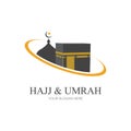 mecca travel logo, Al haj & umrah mubarak tour symbol