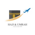 mecca travel logo, Al haj & umrah mubarak tour symbol