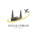 mecca travel logo, Al haj & umrah mubarak tour symbol