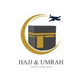 mecca travel logo, Al haj & umrah mubarak tour symbol