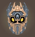 Mecha bee robot head illustration Royalty Free Stock Photo