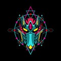 Mecha mask vector for e sports logo or gaming mascot, robot head for t shirt printing, apparel or clothing line