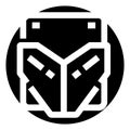 Mecha robot head emblem black icon technology Royalty Free Stock Photo