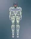 Mecha soldier robot body armor vector illustration