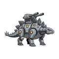Mecha Stegosaurus with Battle Armor illustration Royalty Free Stock Photo