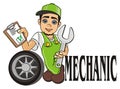 Mechanic amn with objects Royalty Free Stock Photo