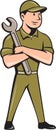 Mechanic Arms Crossed Spanner Cartoon