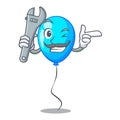 Mechanic blue balloon bunch design on cartoon