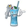 Mechanic blue hawaii mascot cartoon