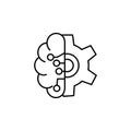 Mechanic brain concept line icon. Simple element illustration. Mechanic brain concept outline symbol design from artificial intell