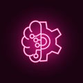 Mechanic brain neon icon. Elements of Artifical intelligence set. Simple icon for websites, web design, mobile app, info graphics