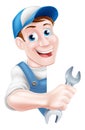 Mechanic Cartoon Man Plumber Royalty Free Stock Photo