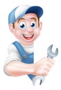 Mechanic Cartoon Plumber Man Royalty Free Stock Photo