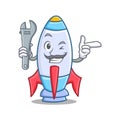 Mechanic cute rocket character cartoon