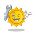 Mechanic cute sun character cartoon