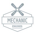 Mechanic engine logo, simple gray style