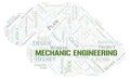 Mechanic Engineering typography word cloud create with the text only