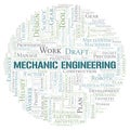 Mechanic Engineering typography word cloud create with the text only