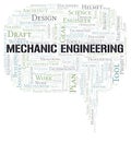 Mechanic Engineering typography word cloud create with the text only