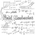 Mechanic of Fluid law theory and physics mathematical formula Royalty Free Stock Photo