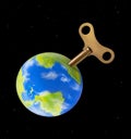 Mechanic handle to recharge the planet earth.global power concept.