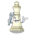 Mechanic king chess in the cartoon shape