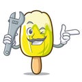 Mechanic lemon ice cream mascot cartoon