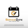 Mechanic logo with services date concept, repair icon, illustration element-vector