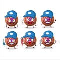 mechanic orange spiral gummy candy cute mascot character with pliers