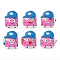 mechanic pink love envelope cute mascot character with pliers