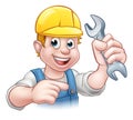 Mechanic or Plumber Cartoon Character