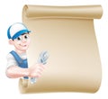 Mechanic Plumber Man Cartoon Royalty Free Stock Photo